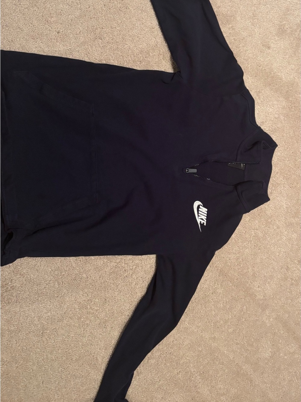 Nike Navy Pullover Hoodie with White Swoosh Tag
